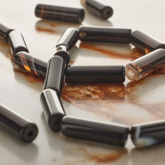 12 Pack: Tuxedo Agate Tube Beads, 13mm by Bead Landing™